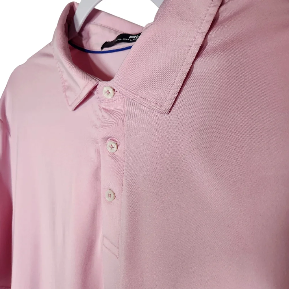 RLX Ralph Lauren Men's Golf Performance Polo Shirt Light Pink‎ Dri Fit Sport L